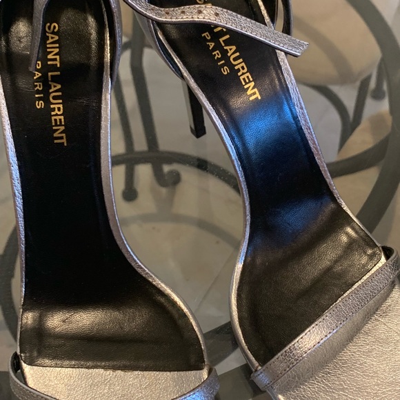 Saint Laurent Classic Strap Heels Silver - Picture 3 of 6